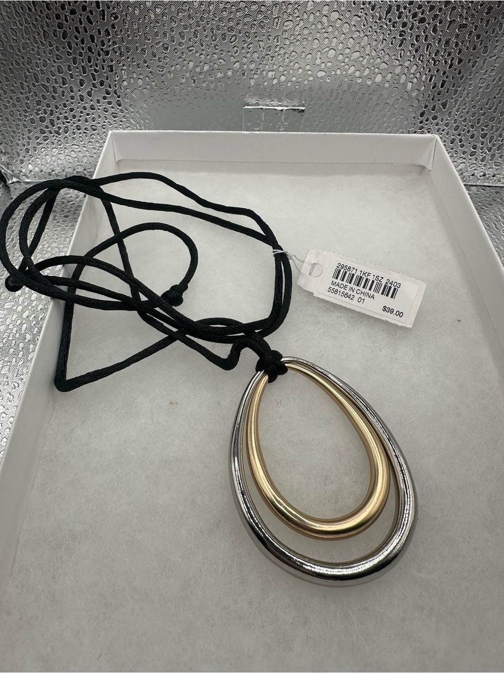 J. Jill Sculpted Mixed-Metal Teardrop Pendant Necklace